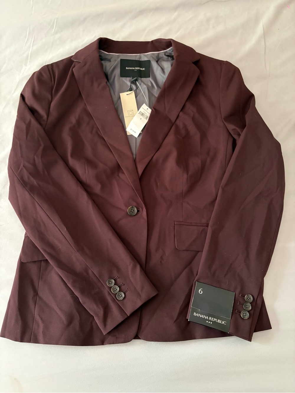 Banana Republic Women's Burgundy Single-Button Blazer